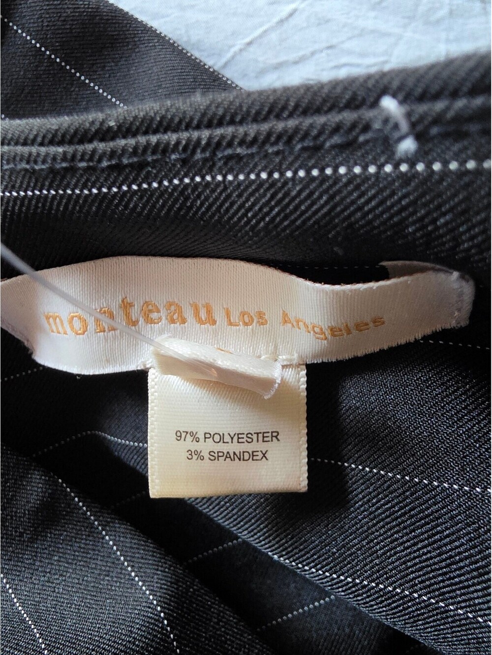 Monteau Los Angeles Black Pinstripe Sleeveless Jumpsuit Size L - Picture 9 of 9